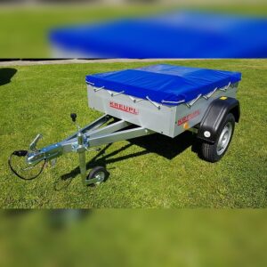 TPV Tieflader TL-EU0 mit Stützrad und Flachplane